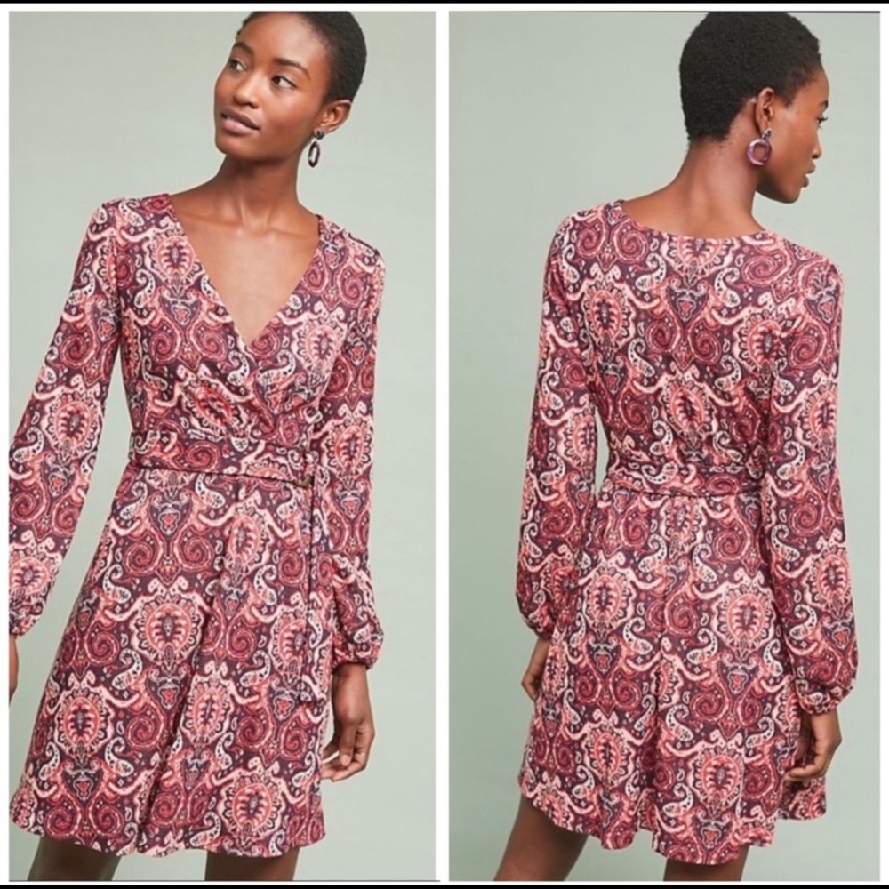 Anthropologie Maeve Paisley Belted Dress